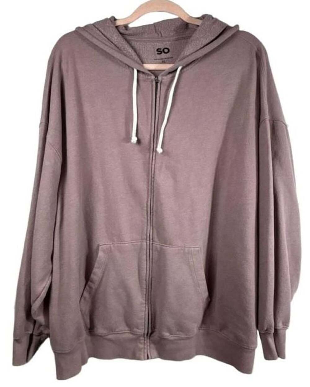 SO The Lounge Life Hoodie Size XL Mauve Full Zip Sweatshirt